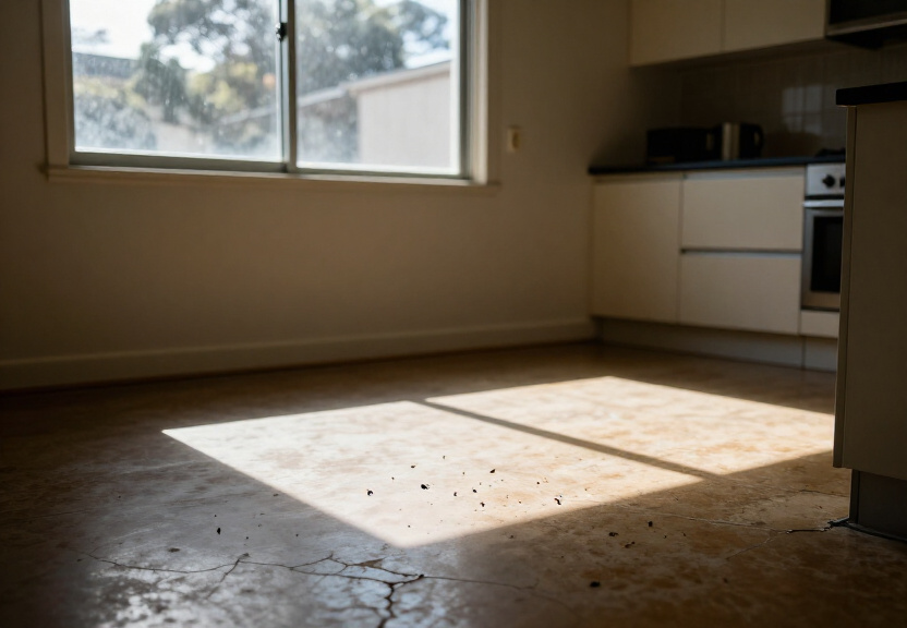 Rodent droppings in a Bardwell Park garage before treatment